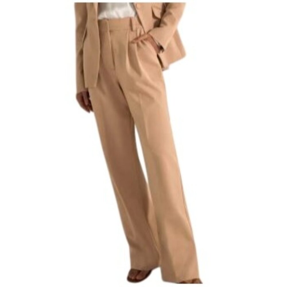 The Favorite Daughter Pant Beige Women's Trouser Wide Leg Tailored Fit Size 10